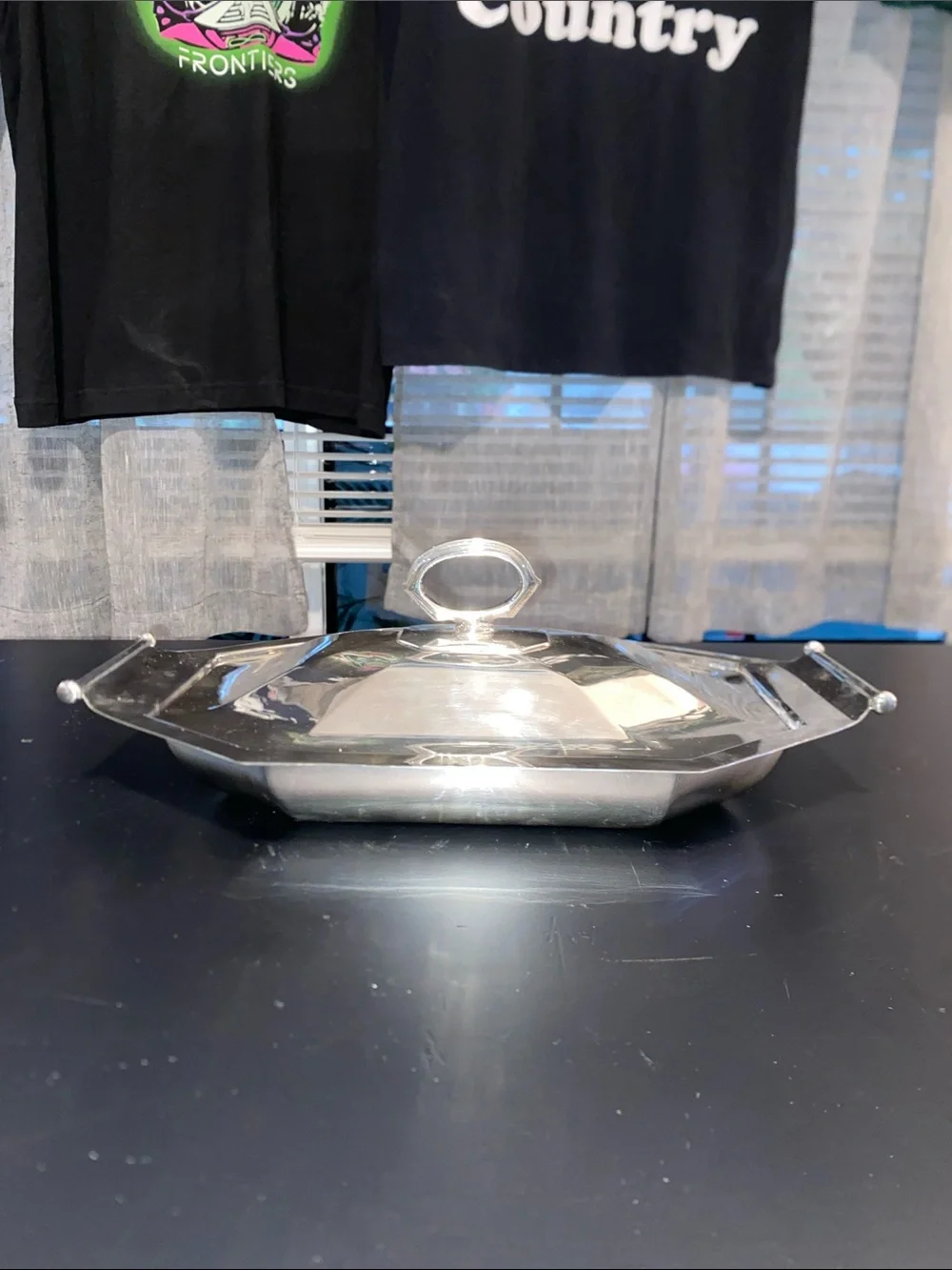 Silver Covered Serving Dish - Elegant Home Dining Server