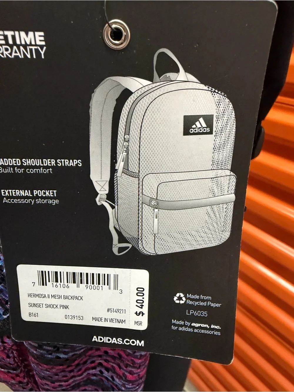 adidas kids backpack